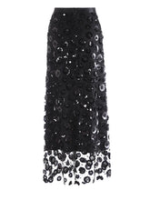 Elegant Floral Sequin Mesh Skirt